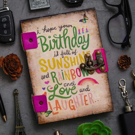 Handmade Printed Cardboard Journal Diary with Buckle Lock | 200 Pages Notepad For Men and Women DIARY-05