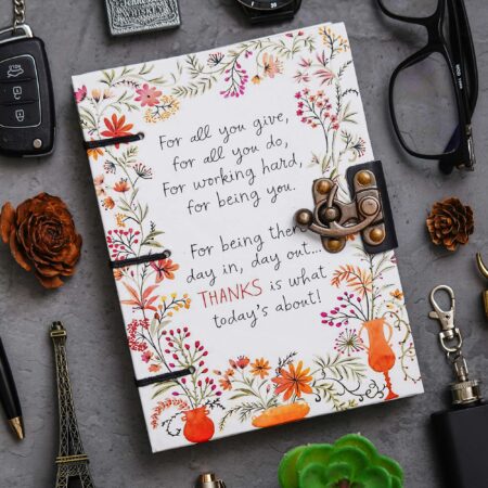 Handmade Printed Cardboard Journal Diary with Buckle Lock | 200 Pages Notepad For Men and Women DIARY-15
