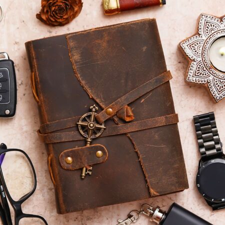 Vintage Handmade Genuine Leather Diary Journal | Premium Antique String Closure | 200 Handmade Unruled Pages DIARY-05