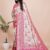 cream & pink banarasi silk saree