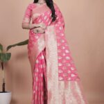 Rani pink banarasi silk saree