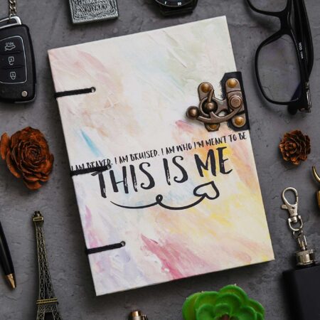 Handmade Printed Cardboard Journal Diary with Buckle Lock | 200 Pages Notepad For Men and Women DIARY-06